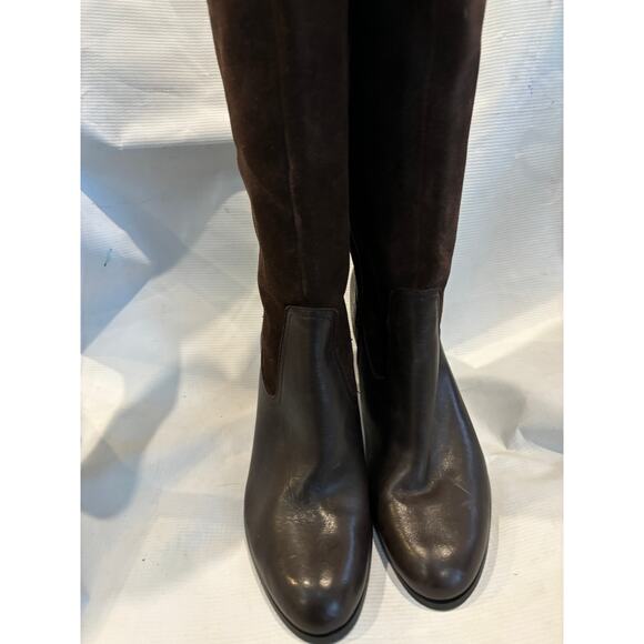 Ralph Lauren Bryce Brown Calf Leather Knee High Boots Women Size 9.5B - Picture 5 of 10